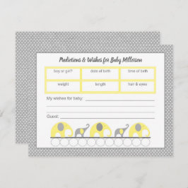 Baby shower Voorspellingen en wensen - neutraal Kaart