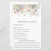 Baby shower voorspellingen in het Spaans (Voorkant / Achterkant)