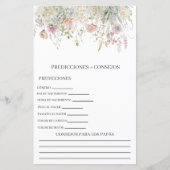 Baby shower voorspellingen in het Spaans (Voorkant)