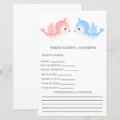 Baby shower voorspellingen in het Spaans (Voorkant / Achterkant)