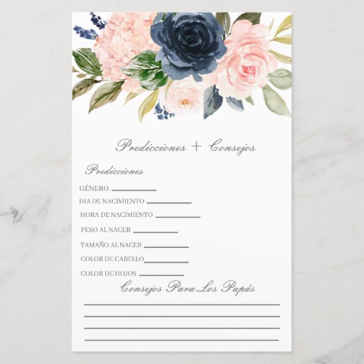 Baby shower voorspellingen in het Spaans (Voorkant)