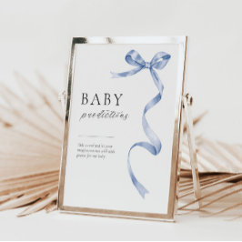Baby shower voorspellingen tabel teken met boog on poster