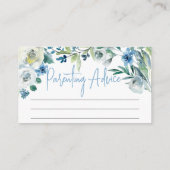Baby shower voorspellingsadvies: Blauw Floral Informatiekaartje (Achterkant)