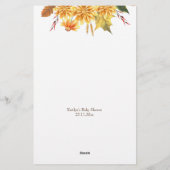 Baby shower voorspellingsspel kleine pompoen briefpapier (Achterkant)