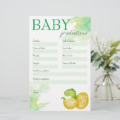 Baby shower voorspellingsspel komt binnenkort uit  briefpapier (Staand voorkant)