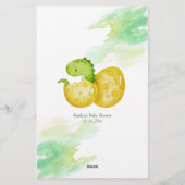 Baby shower voorspellingsspel komt binnenkort uit  briefpapier (Achterkant)