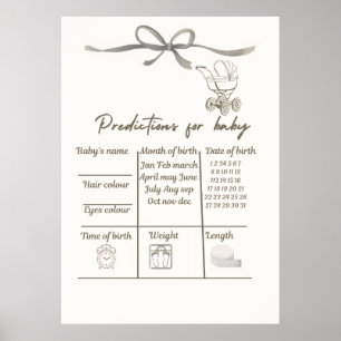 Baby Shower Voorspellingsspel Poster