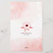 Baby shower voorspellingsspel roze voor een meisje briefpapier (Achterkant)