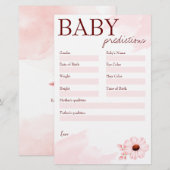 Baby shower voorspellingsspel roze voor een meisje briefpapier (Voorkant / Achterkant)