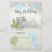 Baby shower voorspelt blauw ballon en dinosaurus (Voorkant)