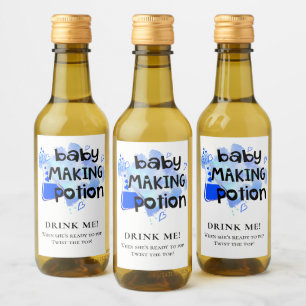 Baby shower voorstander van Baby Making Potion Blu Wijn Etiket