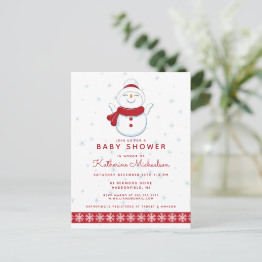 BABY SHOWER | Vrije kerstfeestdag Briefkaart (Staand voorkant)