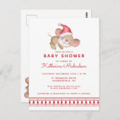 BABY SHOWER | Vrije uitnodiging voor kerstmis (Voorkant / Achterkant)