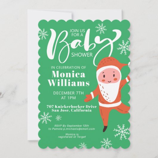 Baby Shower | Vroege kerstkerstkerstman Kaart (Voorkant)