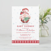 BABY SHOWER | Vrolijk kerstfeest met gnome Kaart (Staand voorkant)