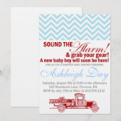  Baby shower Vuurblauw Chevron Kaart (Voorkant / Achterkant)