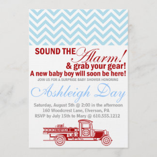 Baby shower Vuurblauw Chevron Kaart