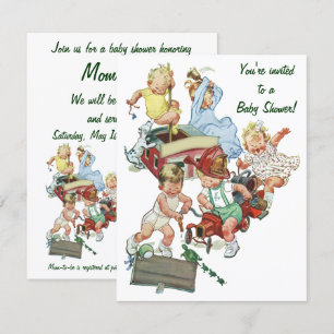 Baby shower Vuurmannen en Vrachtwagens Kaart