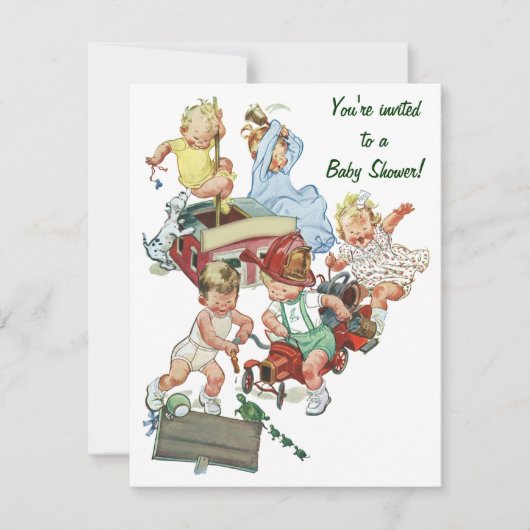  Baby shower Vuurthema Uitnodiging (Voorkant)