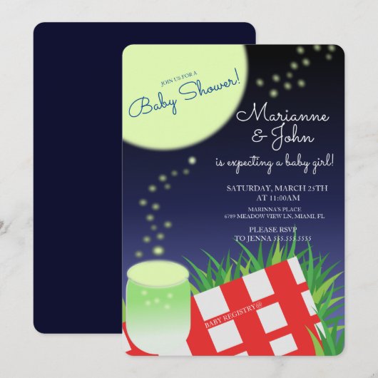 Baby shower vuurvliegt Schilderachtig Uitzicht Kaart