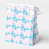 Baby shower walvissen aqua roze wit geschenk gunst bedankdoosjes (Achterkant)