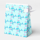 Baby shower walvissen aqua wit geschenk gunst doos bedankdoosjes (Achterkant)