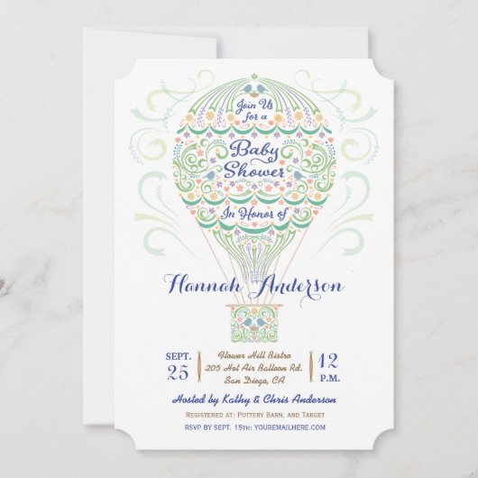 Baby shower Warm luchtballon Genderneutraal Kaart (Voorkant)