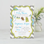 Baby shower waslijn uitnodiging (Staand voorkant)