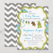 Baby shower waslijn uitnodiging (Voorkant / Achterkant)