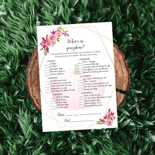 Baby shower Wat is er op je telefoonspelpompoen? Kaart