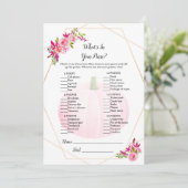 Baby shower Wat zit er in je paardenspel? Kaart (Staand voorkant)