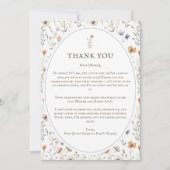 Baby Shower Watercolor, Wilde Bloem Bedankkaart (Voorkant)