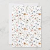 Baby Shower Watercolor, Wilde Bloem Bedankkaart (Achterkant)