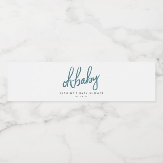 Baby shower waterfles etiket (Enkel label)