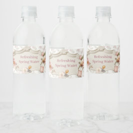 Baby Shower Waterfles Label | Bloemige Vintage Etiket