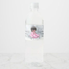 Baby shower waterflesetiketten, Winter Wonderland Waterfles Etiket