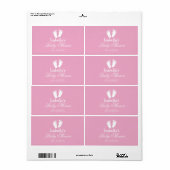 Baby shower waterflesjes sticker met voetafdruk (Full Sheet)