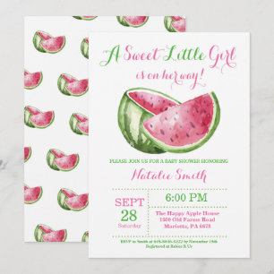 Baby shower watermeloen kaart