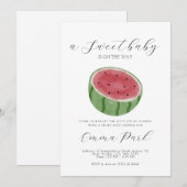 Baby shower watermeloen kaart (Voorkant / Achterkant)