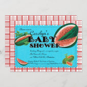 Baby shower watermeloen kaart (Voorkant / Achterkant)