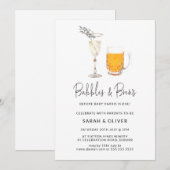 Baby shower waterverf bellen & brouwerijen kaart (Voorkant / Achterkant)