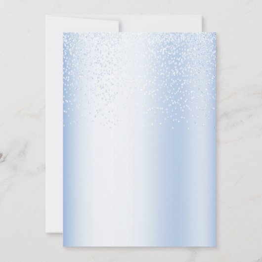 Baby shower Waterverf Blauw Wit Ballons Party Kaart (Achterkant)