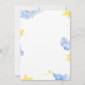 Baby shower waterverf blauwe uitnodiging (Achterkant)