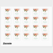 Baby shower Waterverf Bloemen Handgeschreven Sjabl Vierkante Sticker (Vel)