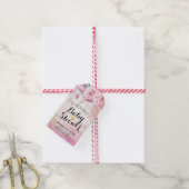 Baby shower Waterverf Bohemibloemen en veren Cadeaulabel (Met Touw)
