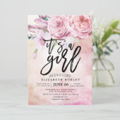 Baby shower Waterverf Bohemibloemen en veren Kaart (Staand voorkant)