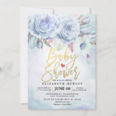Baby shower Waterverf Bohemibloemen en veren Kaart (Voorkant)