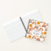 Baby shower Waterverf Boho Regenboog en Sunshine Notitieboek (Binnen)