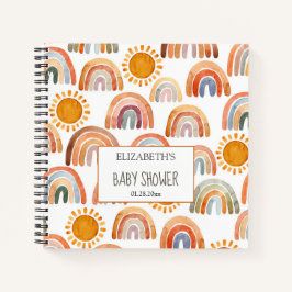 Baby shower Waterverf Boho Regenboog en Sunshine Notitieboek
