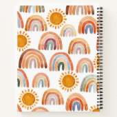 Baby shower Waterverf Boho Regenboog en Sunshine Notitieboek (Achterkant)